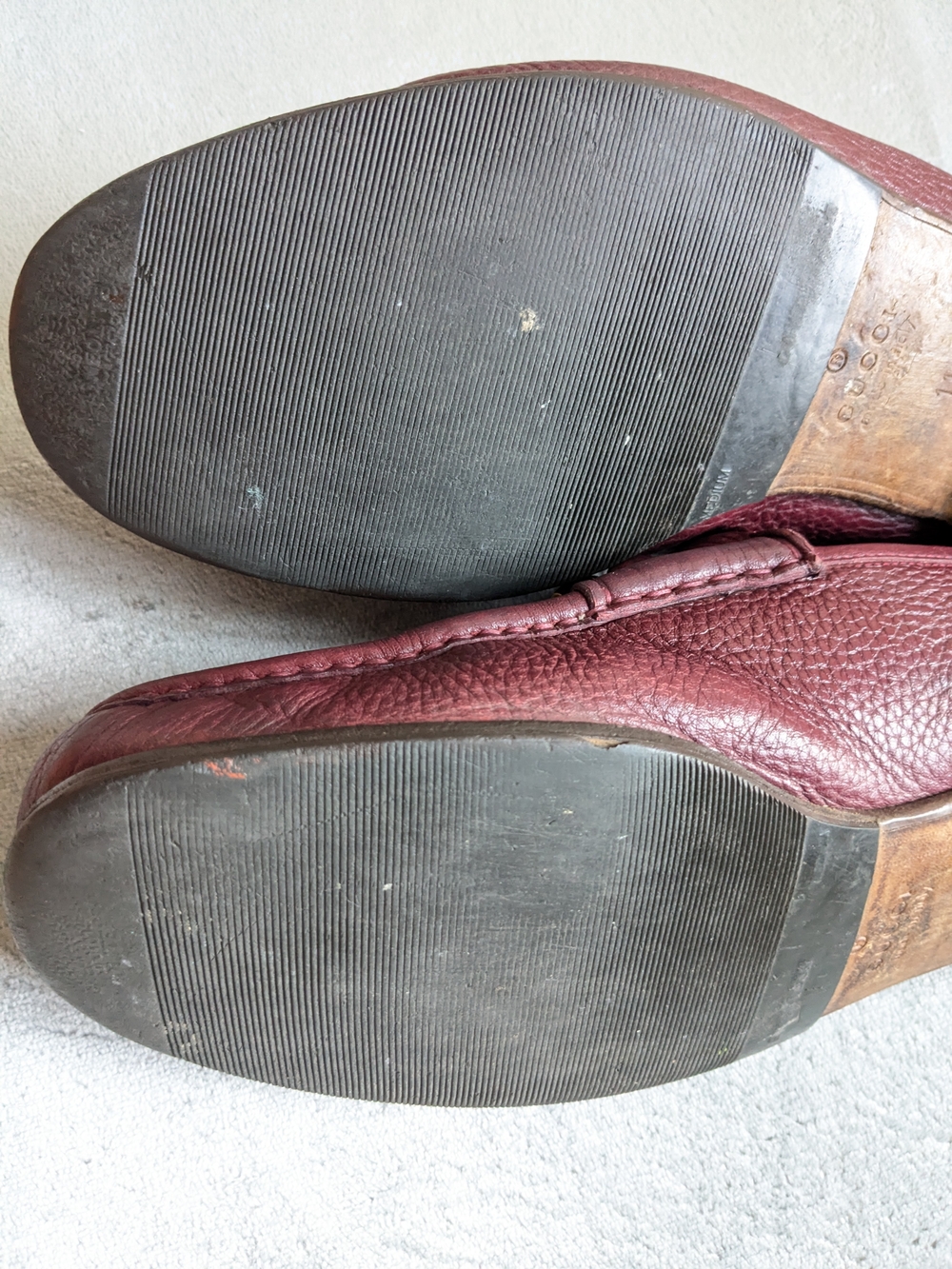 Gucci Men's Burgundy Pebbled Leather Horsebit Loafers US 11.5 - Picture 15 of 15